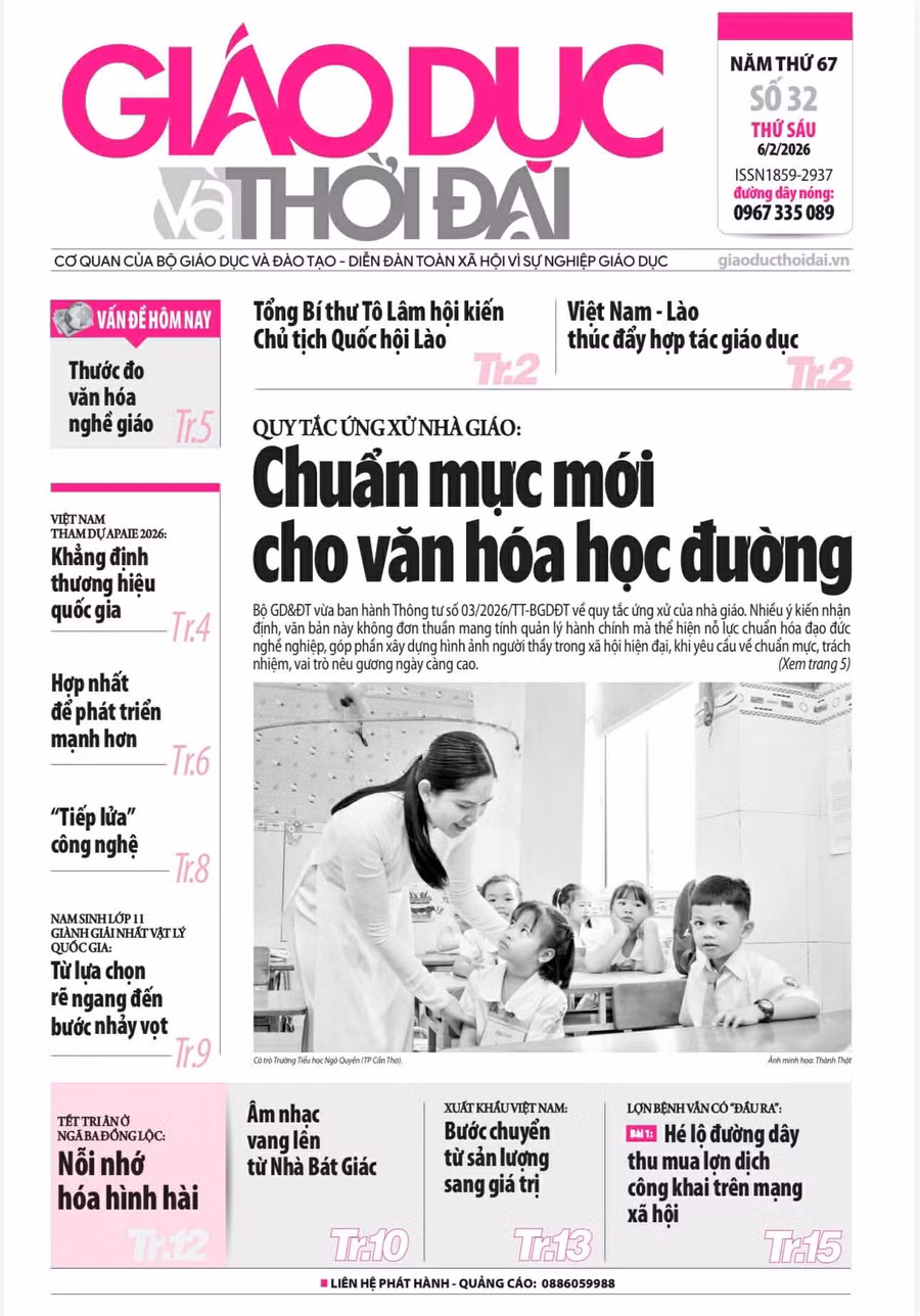 Tin tức báo in 6/2: Chuẩn mực mới cho văn hóa học đường