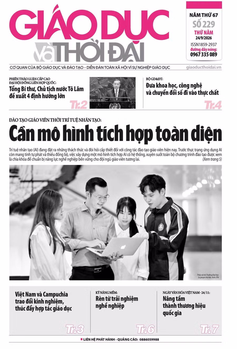 Tin tức báo in 24/9: Đào tạo giáo viên cần mô hình tích hợp toàn diện
