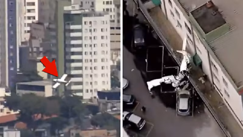 Hiện trường vụ máy bay đâm vào tòa nhà dân cư ở thành phố Belo Horizonte của Brazil, ngày 4/5/2026.