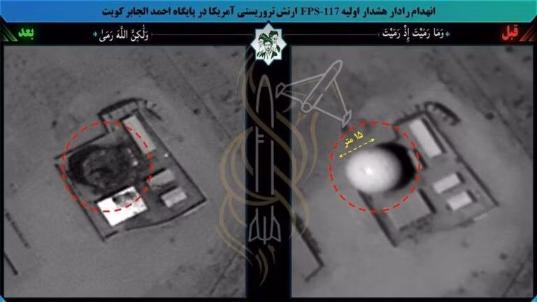 Căn cứ Không quân Ahmad Al-Jaber của Mỹ ở Kuwait bị Iran tấn công tên lửa, ngày 21/7/2026.