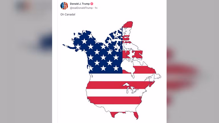 Ông Trump đăng bản đồ chứng minh Canada là lãnh thổ của Mỹ.