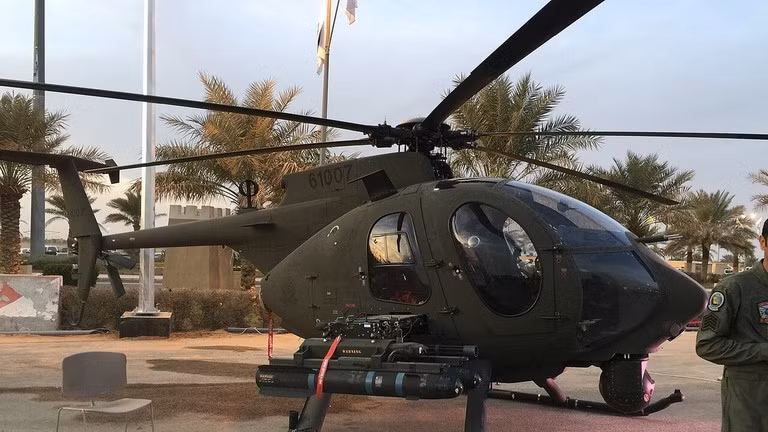 Máy bay trực thăng AH-6i của Lực lượng Vệ binh Quốc gia Saudi Arabia.