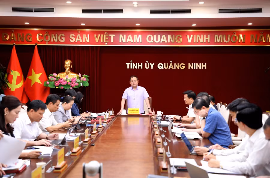 Ông Quản Minh Cường, Bí thư Tỉnh ủy Quảng Ninh kết luận hội nghị.