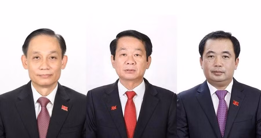 Từ trái qua phải: Ông Lê Hoài Trung, ông Đỗ Thanh Bình, ông Trần Đức Thắng. 
