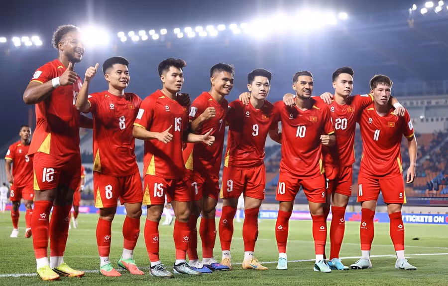 Đình Bắc (9) ghi bàn giúp đội tuyển Việt Nam đánh bại Philippines 1-0 ở trận mở màn ASEAN Cup 2026. Ảnh: INT. tien-dao-nguyen-dinh-bac-nen-xuat-ngoai1.jpg