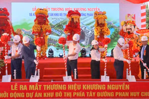 Nghi thức khởi công dự án nhà ở xã hội.