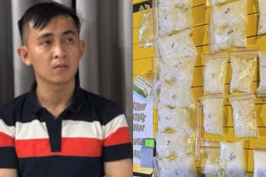 Lực lượng chức năng bắt giữ Phan Văn Phóng cùng tang vật là số lượng lớn ma tuý.