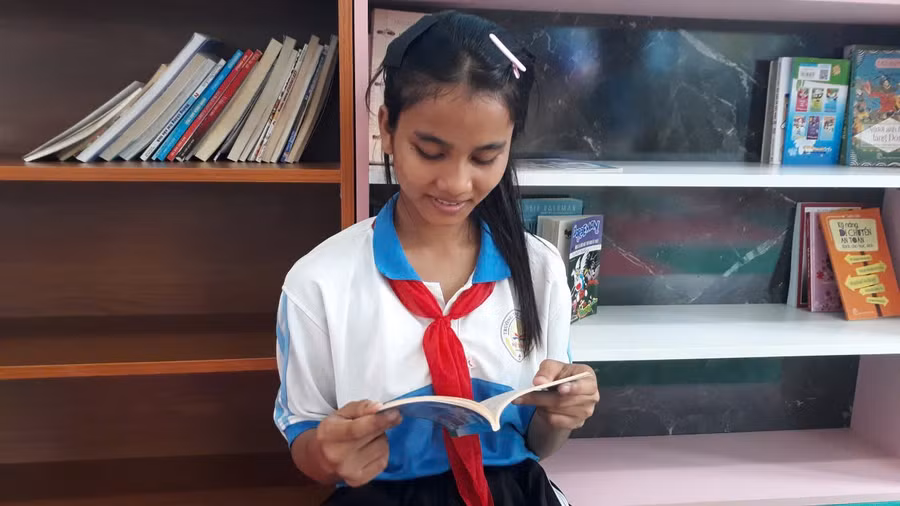 Học sinh Trường THCS Võ Thị Sáu (xã Buôn Đôn, Đắk Lắk).