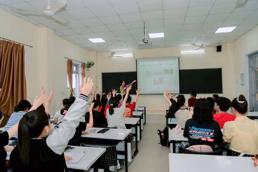 Giờ học tại Trường Đại học Sư phạm, Đại học Đà Nẵng.