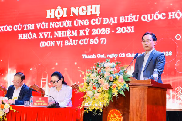 Quyền Bộ trưởng Hoàng Minh Sơn tiếp xúc cử tri, ứng cử ĐBQH khóa XVI