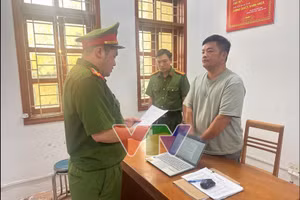 Vũ Hoàng Hải tại cơ quan công an. Ảnh: VTV