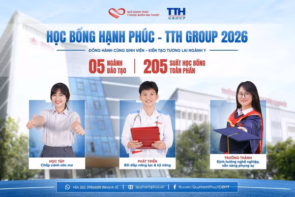 Hơn 200 suất học bổng cho sinh viên ngành Khoa học sức khoẻ ở Đắk Lắk.