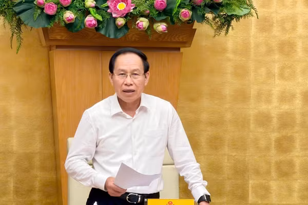 Phó Thủ tướng Lê Tiến Châu phát biểu tại cuộc họp.