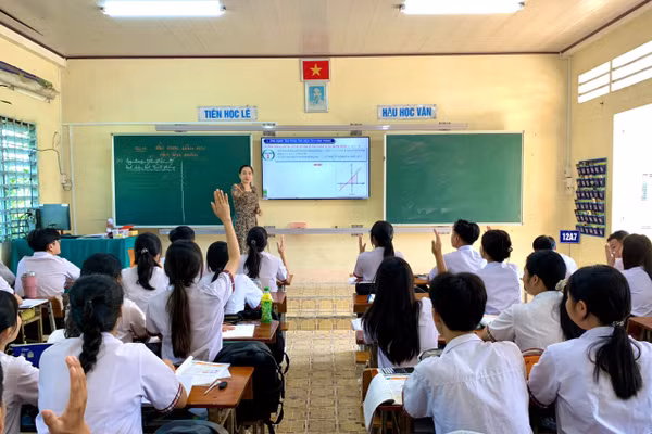 Giờ học tại Trường THPT Võ Văn Kiệt, Vĩnh Long.