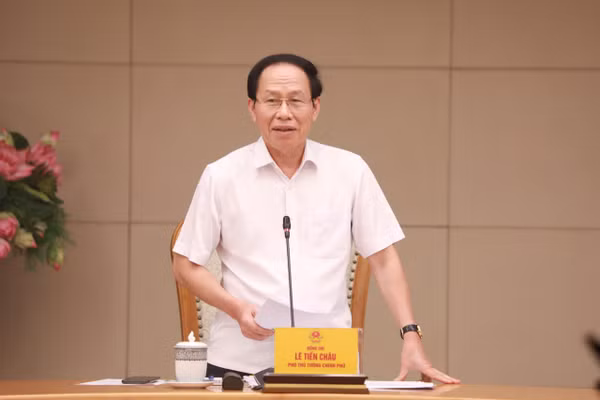 Phó Thủ tướng Lê Tiến Châu phát biểu tại buổi làm việc.