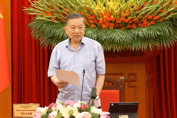 Đồng chí Tổng Bí thư, Chủ tịch nước Tô Lâm phát biểu.