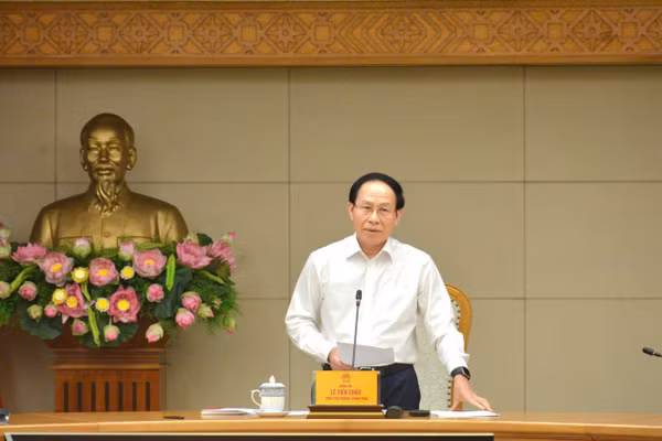 Phó Thủ tướng Lê Tiến Châu phát biểu tại buổi làm việc.