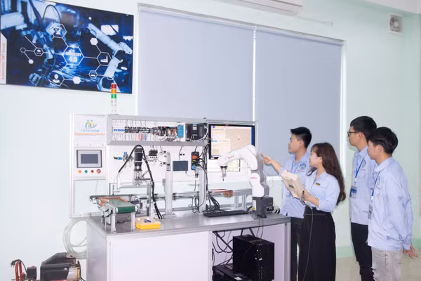 Giờ học tại Trường Cao đẳng Cơ khí nông nghiệp (Phú Thọ).