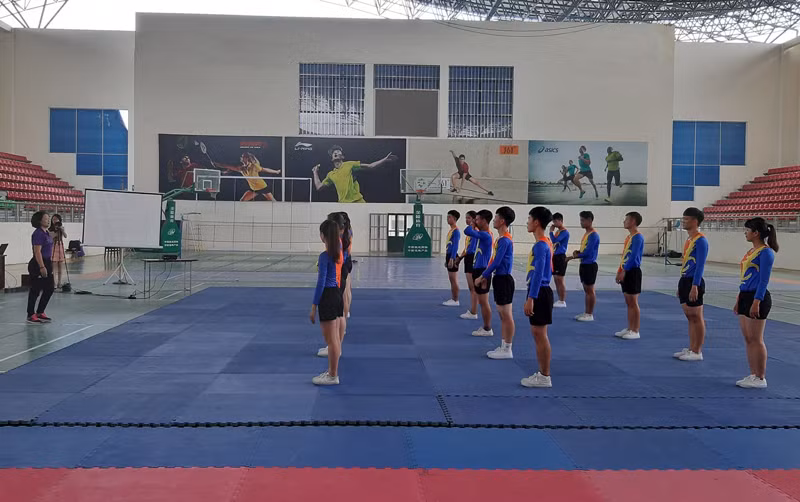 Giờ thao giảng của ThS. Nguyễn Thị Mai Thoan, giảng viên Khoa Điền kinh - Thể dục được tổ chức vào ngày 16/10/2019
