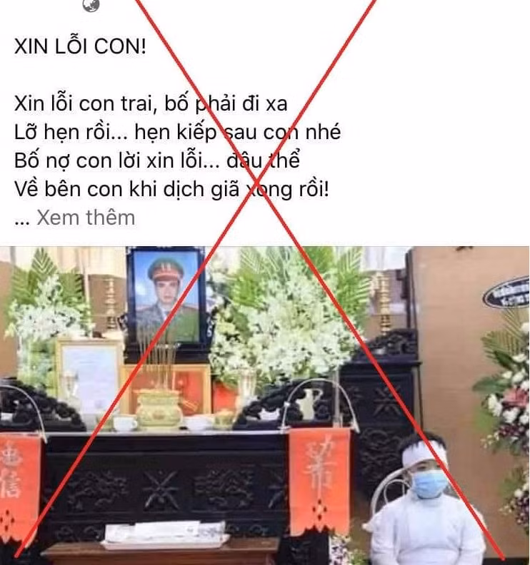 Thông tin sai sự thật được đăng tải trên mạng xã hội.