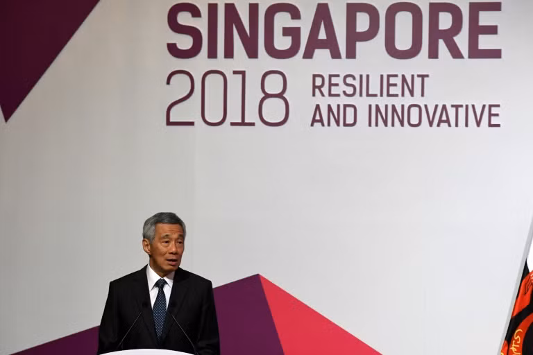 Thủ tướng Singapore Lý Hiển Long trong cuộc họp diễn ra ngày 29/8