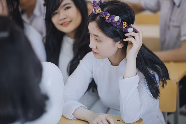 “Đặc sản” của lớp 12A7 là rất nhiều bạn nữ xinh xắn.