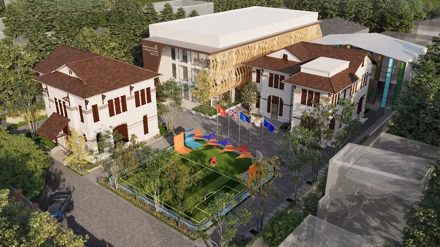 Ngôi trường tọa lạc tại trung tâm TPHCM, dự kiến đi vào hoạt động từ tháng 8/2022.