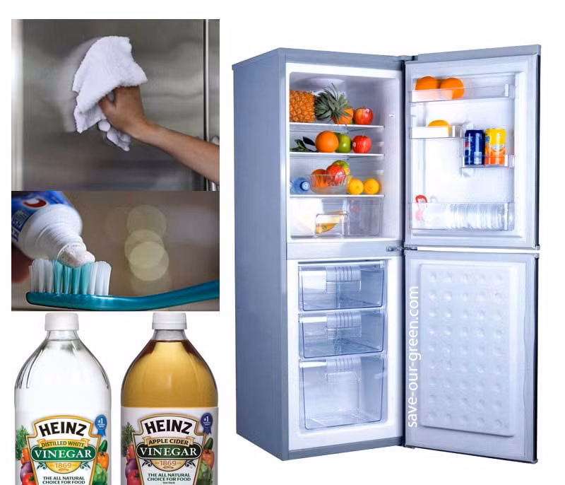 Cách làm sạch vết ố vàng trong tủ lạnh