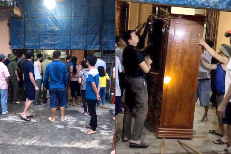 Người dân và chính quyền địa phương hỗ trợ đưa tài sản đến nơi an toàn.