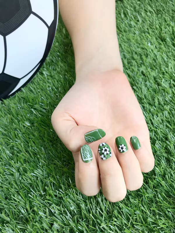 Màu xanh lá cây làm nền cho các họa tiết trái bóng tròn, cầu môn hay góc lưới. Màu xanh lá cây làm nền cho các họa tiết trái bóng tròn, cầu môn hay góc lưới.