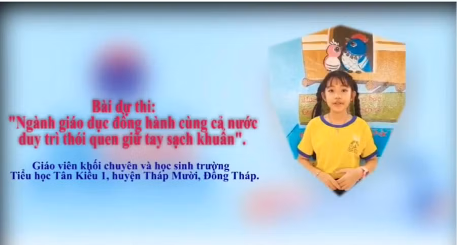 Giáo viên và học sinh Trường Tiểu học Tân Kiều 1 tham gia và đạt giải Nhất cuộc thi.