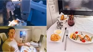 Cận cảnh những bữa ăn sang chảnh của sao Việt trên máy bay