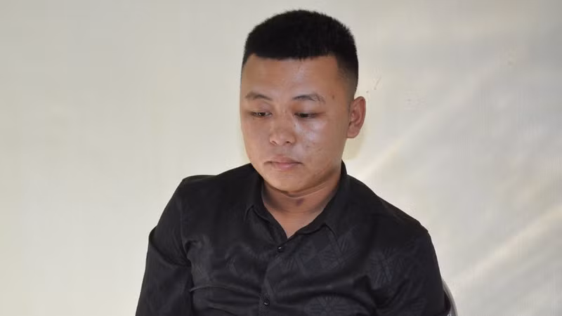 Đối tượng Phạm Văn Đức tại cơ quan công an
