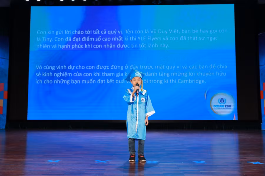Học viên Duy Việt - Ocean Edu Times City đã đạt kết quả xuất sắc theo đánh giá của Hội đồng Cambridge quốc tế.