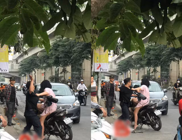 Nam thanh niên bức xúc, ra tay đánh bạn gái trước sự chứng kiến của nhiều người đi đường. Ảnh: Beatvn