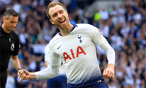 Eriksen mừng bàn thắng đi vào lịch sử Ngoại hạng Anh.