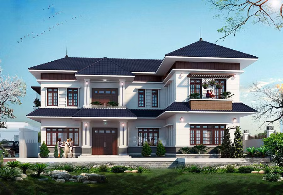 15 mau nha 2 tang chu l 100m2 thoai mai cho gia dinh dong nguoi - 13