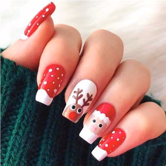 Một mẫu nail ngập tràn không khí Giáng sinh.