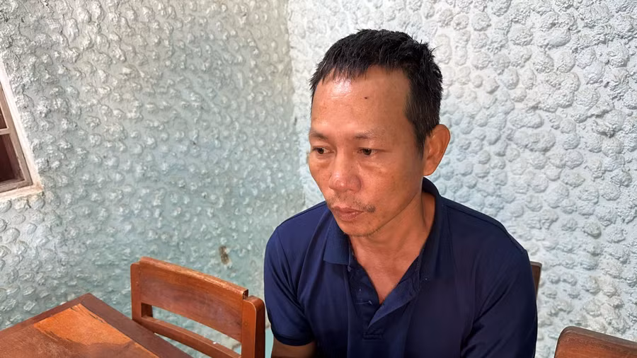 Đối tượng Trương Đình Nhạt tại cơ quan công an.