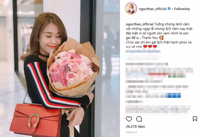 Ngọc Thảo thường xuyên chia sẻ những thông tin cho thấy cô đang hạnh phúc trong tình yêu