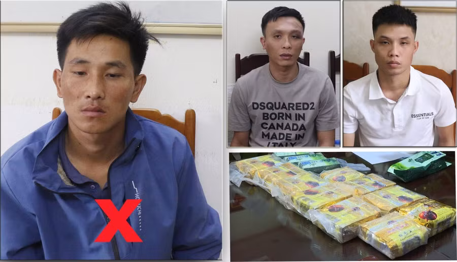 Vàng A Tùng (x) và các đối tượng trong Chuyên án 424T cùng 14 kg ma túy tổng hợp. (Ảnh: CATH). Vàng A Tùng (x) và các đối tượng trong Chuyên án 424T cùng 14 kg ma túy tổng hợp. (Ảnh: CATH).