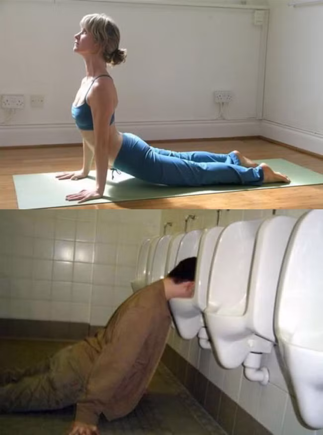 Anh đang tập yoga thôi mà.