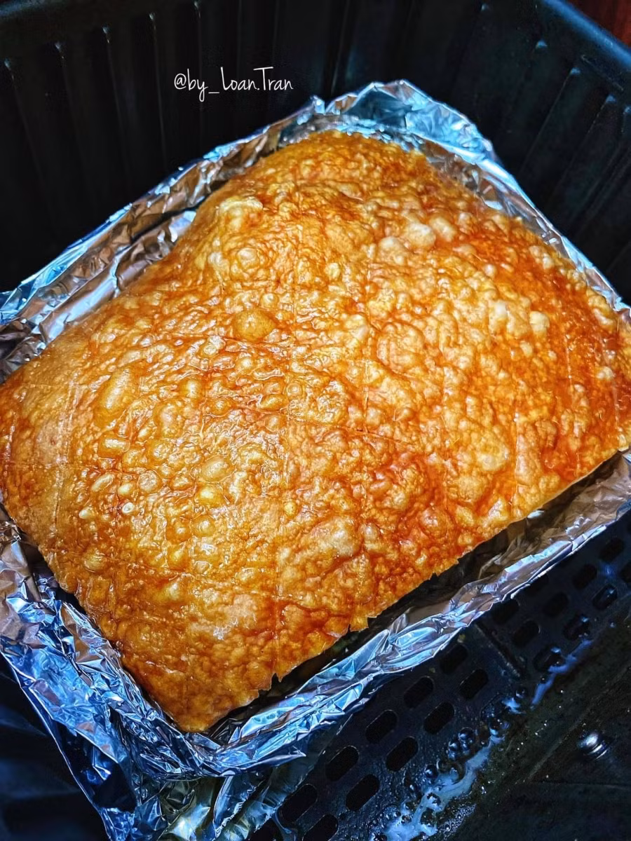 Và đây là thành phẩm, bì nổ như mặt bánh đa.
