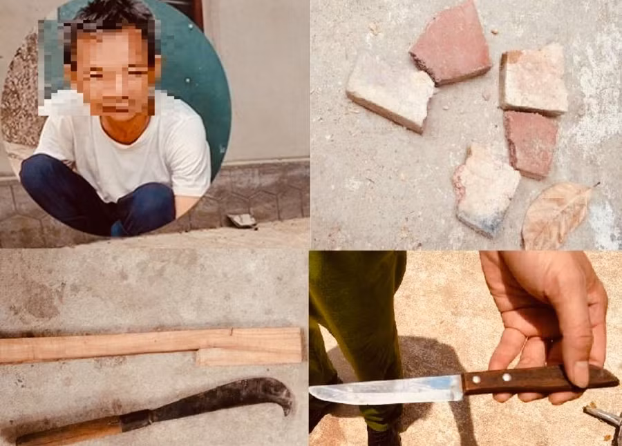 Ông P.V.C đã chuẩn bị dao gậy, gạch đá để tấn công nếu bất kỳ ai có ý định vào nhà.