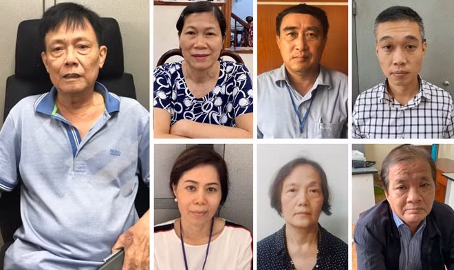 Các bị can bị khởi tố, bắt giam. Ảnh: CAND