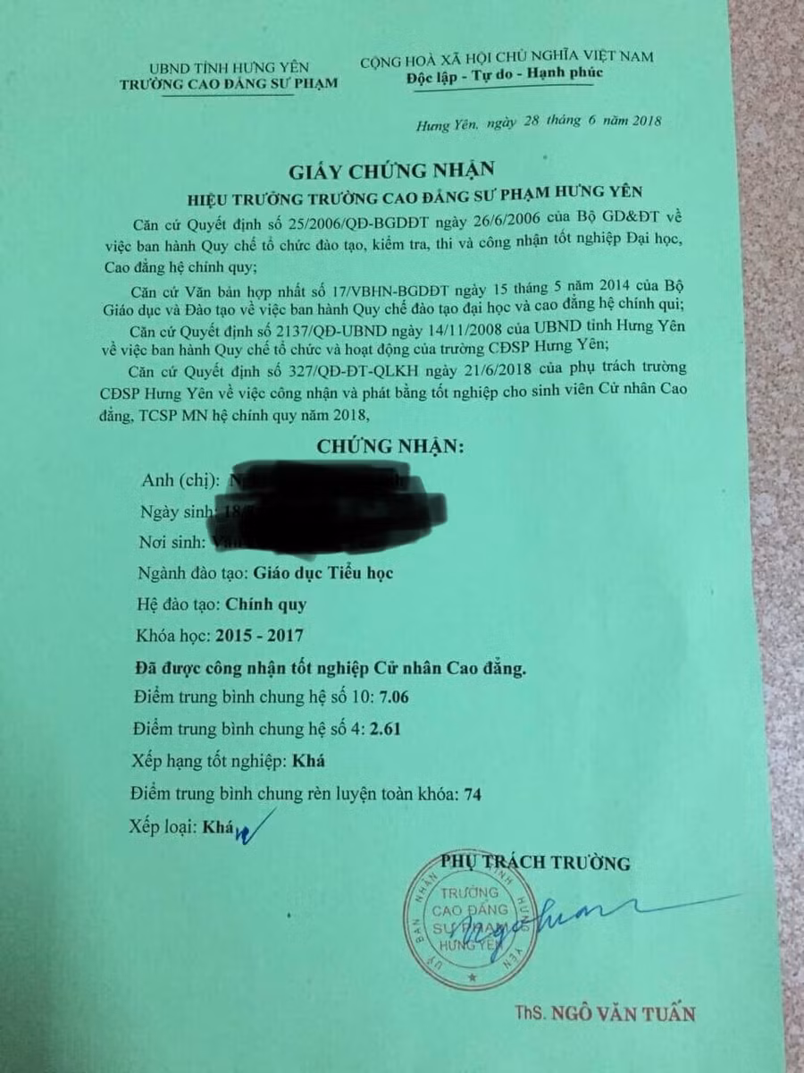 Giấy chứng nhận mà các SV được nhận Giấy chứng nhận mà các SV được nhận