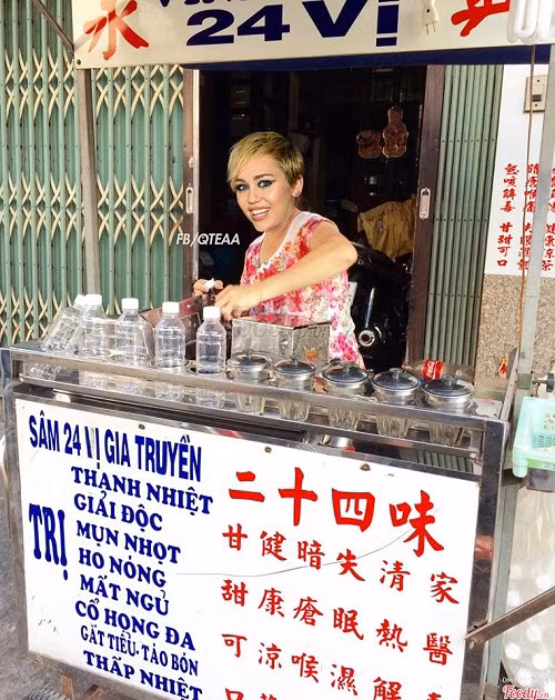 Miley Cyrus bán nước mát, nước sâm theo công thức gia truyền.