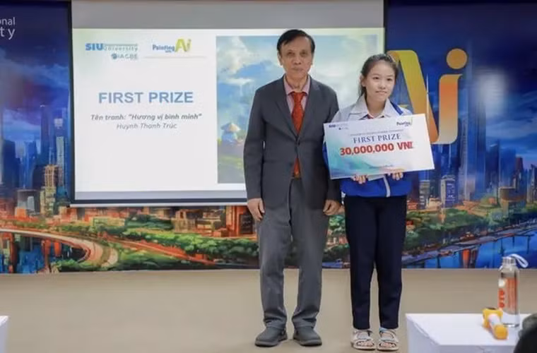 Tác phẩm "Hương vị bình minh" của thí sinh Huỳnh Thanh Trúc (Trường THCS Ka Đô, tỉnh Lâm Đồng) đạt giải Nhất bảng B.