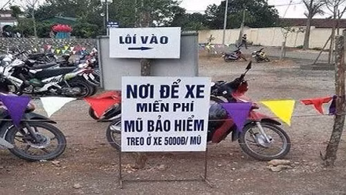 Không giữ xe chỉ giữ mũ bảo hiểm.