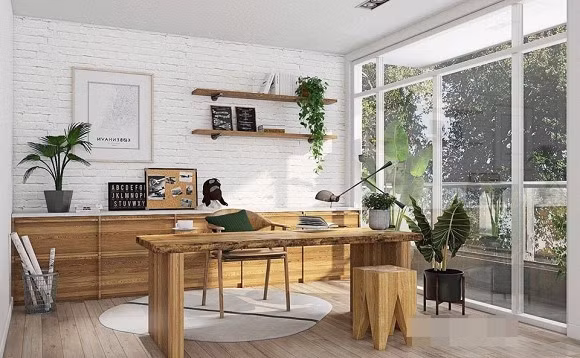Nhà 14 tỷ đang được nữ diễn viên “Dốc tình” rao bán đẹp cỡ nào? ảnh 15 Phòng làm việc thoáng mát, mở cửa ra là thấy cả khu vườn.